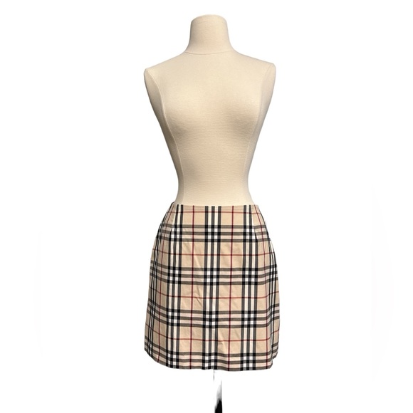 Authentic Burberry nova check mini skirt cotton nylon elastane fabric size 4 - Picture 1 of 13